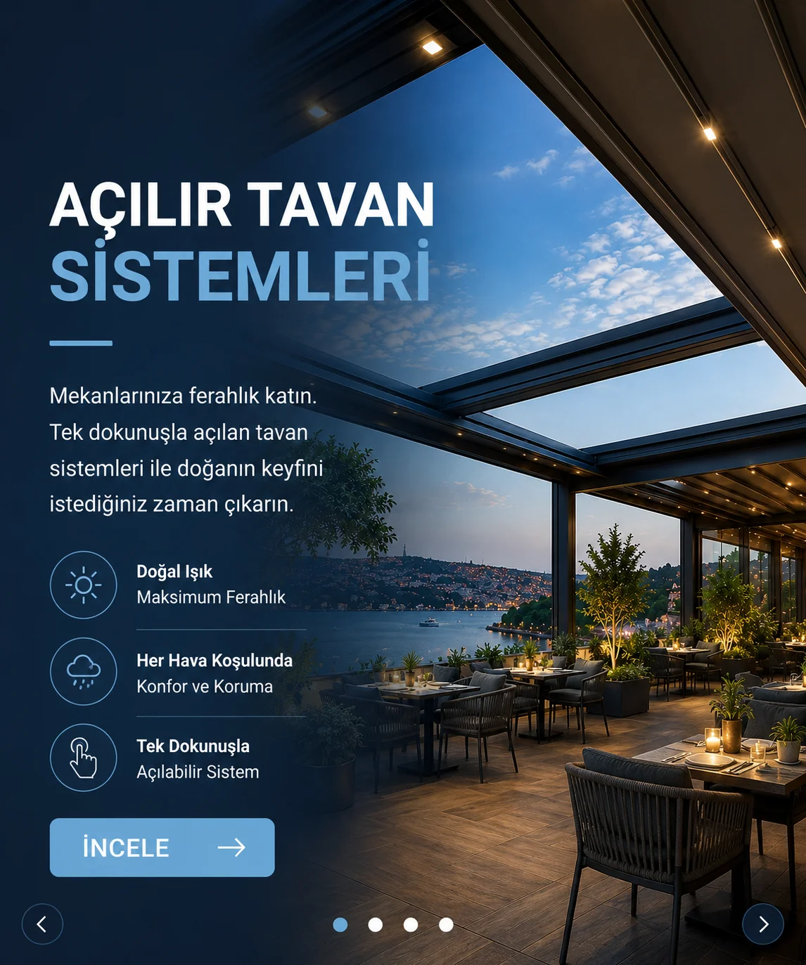 Açılır Tavan Sistemleri mobil slider görseli 1