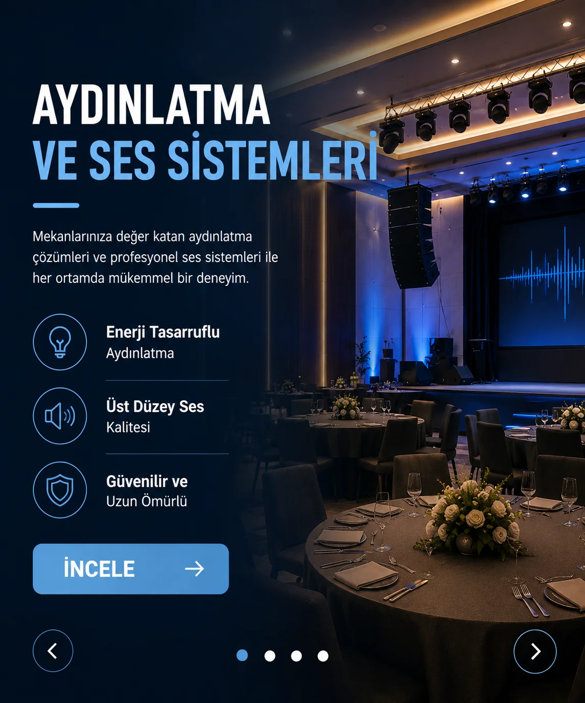 Aydınlatma ve Ses Sistemleri mobil slider görseli 1